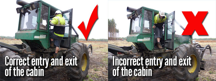 Correct entry of skidder